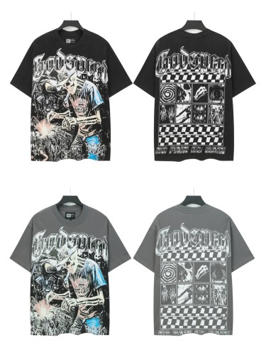 [Buy Two Get One Free]28416769 Welded skull Print Washed Version Tee 2 colors