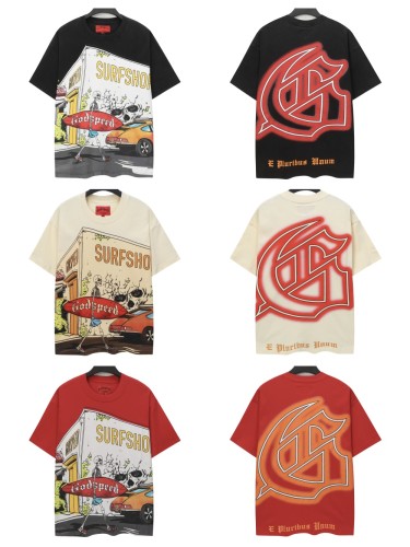 [Buy Two Get One Free]28416773 Corner surfboard Print Washed Version Tee 3 colors