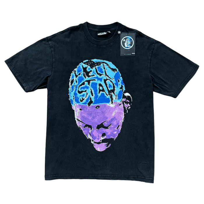[50% Off]Hellstar Studio Rodman Printed Back Heat-Pressed Rhinestones Washed Version Tee 2 colors 28425357
