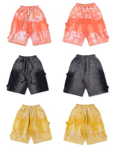 1:1 quality version 28425164 Printed Distressed Washed Version Snap Shorts 3 colors