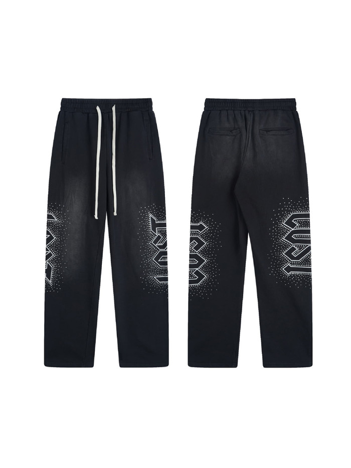 28429742 Letter printed rhinestone Washed Version Pants