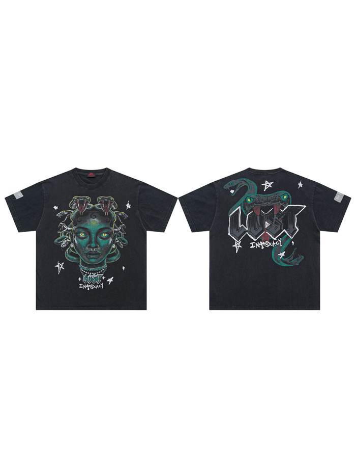 28429740 Medusa printed Washed Version Tee