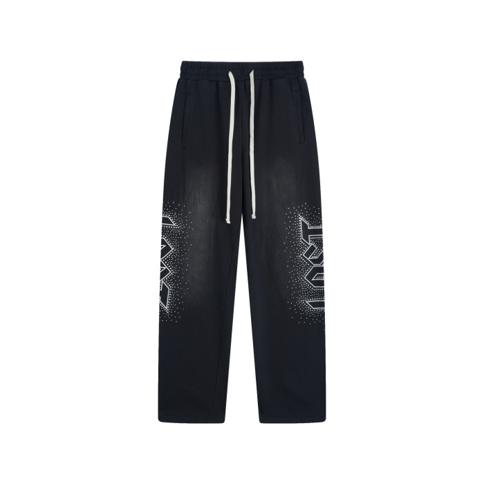 28429742 Letter printed rhinestone Washed Version Pants