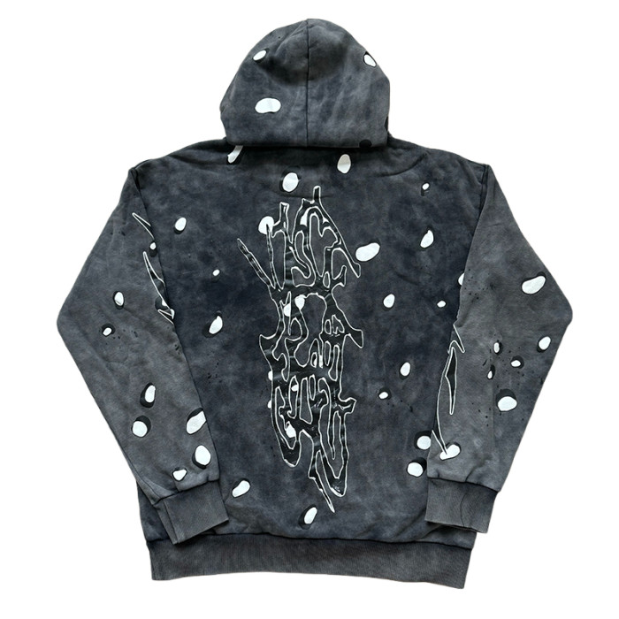 [50% Off]Hellstar Studio Black and white dot printed Washed Version hoodie & pants set 28429767