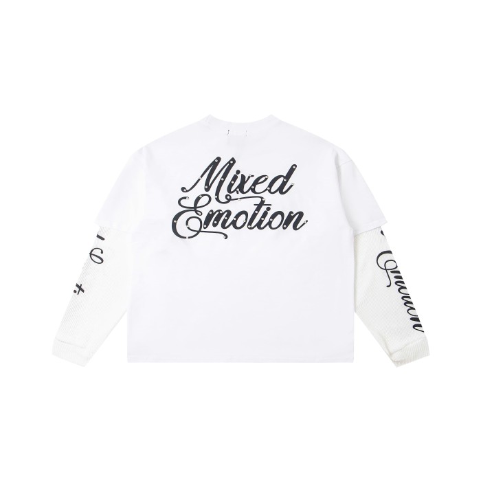 Logo Printed Diamond Fake Two-Piece Long-Sleeve T-Shirt 2 colors 28434339