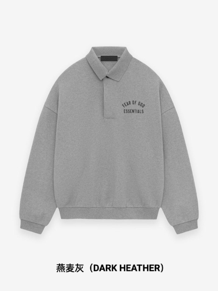 [Big & Tall for weights up to 220 lbs]1:1 quality version BACK TO SCHOOL Fleece Logo printed collar polo hoodie 2 colors  28434022