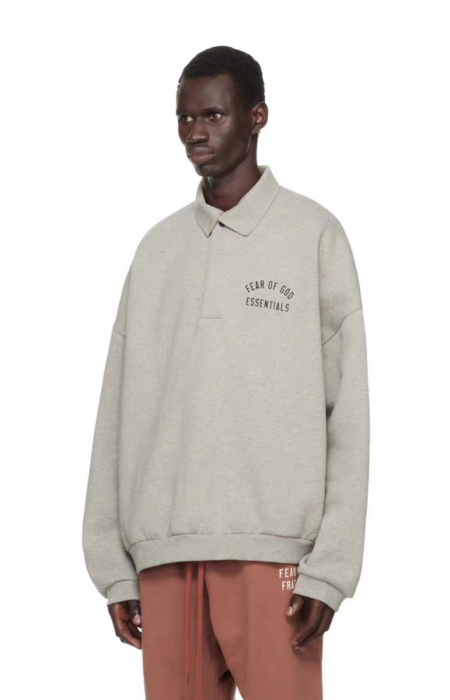 [Big & Tall for weights up to 220 lbs]1:1 quality version BACK TO SCHOOL Fleece Logo printed collar polo hoodie 2 colors  28434022