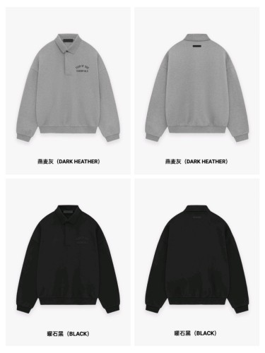 [Big & Tall for weights up to 220 lbs]1:1 quality version BACK TO SCHOOL Fleece Logo printed collar polo hoodie 2 colors  28434022