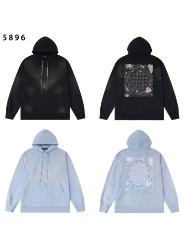 [Buy One Get One Free]Patch Embroidered Letter Washed Version Hoodie 2 colors 28441260