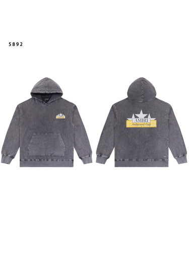 [Buy One Get One Free]Logo Print Distressed Washed Version Hoodie 28441779