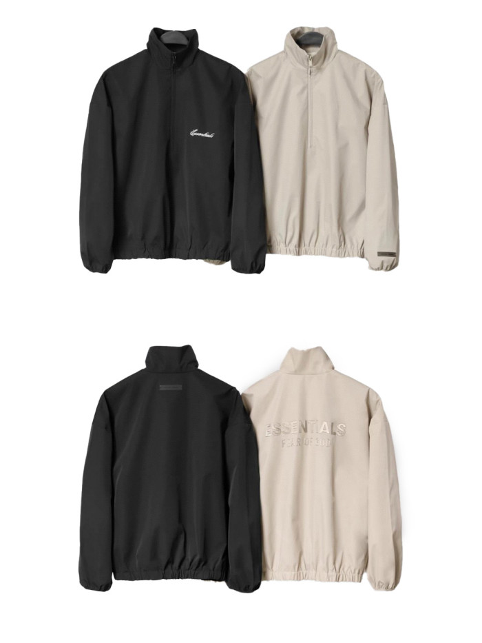 [Big & Tall for weights up to 220 lbs]1:1 quality version half-zipper stand-up collar jacket 2 colors  28451960