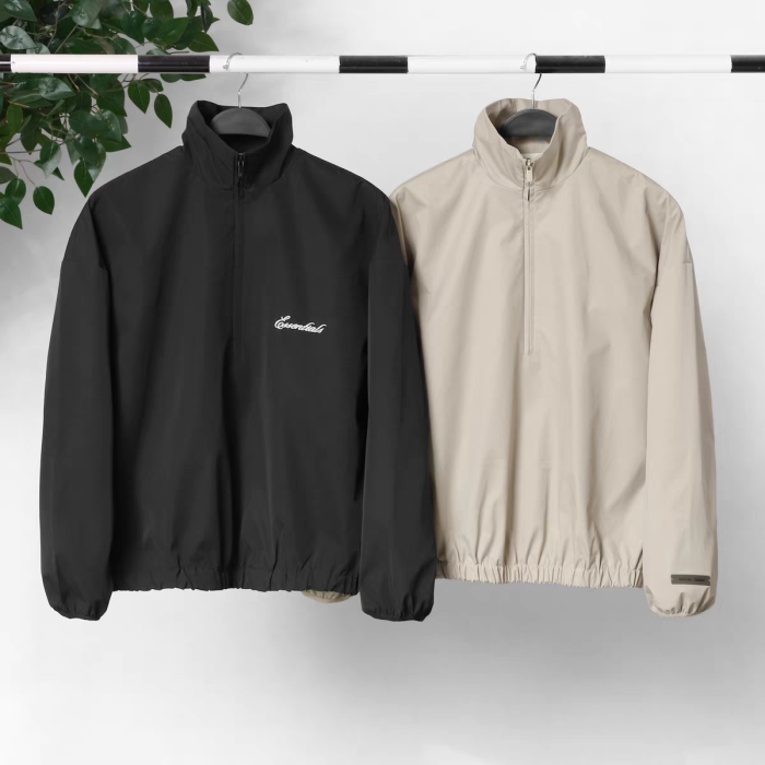 [Big & Tall for weights up to 220 lbs]1:1 quality version half-zipper stand-up collar jacket 2 colors  28451960