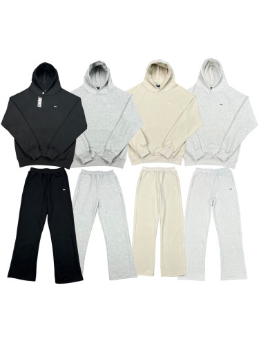 28454239 Embroidered logo Drill hoodie & pants set 4 colors