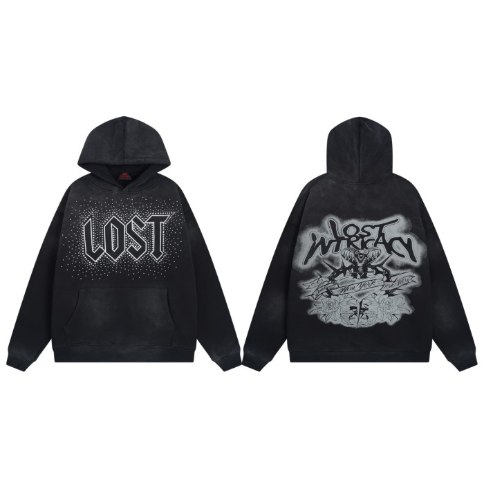 Hot diamond Snake Print Washed Version Hoodie 28465731
