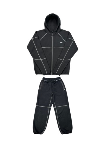 Embroidered Patchwork Drill hoodie & pants set 28462024