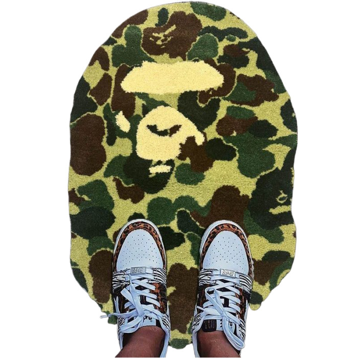 Camouflage ape head flocked rug 5 colors 28468795