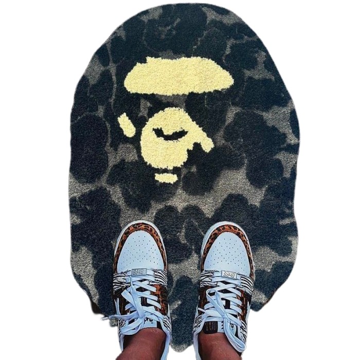 Camouflage ape head flocked rug 5 colors 28468795