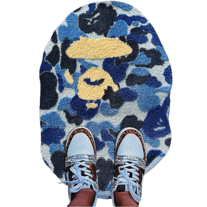 Camouflage ape head flocked rug 5 colors 28468795