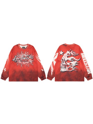 Worn logo Print Washed Version Long-Sleeve T-Shirt 28471085