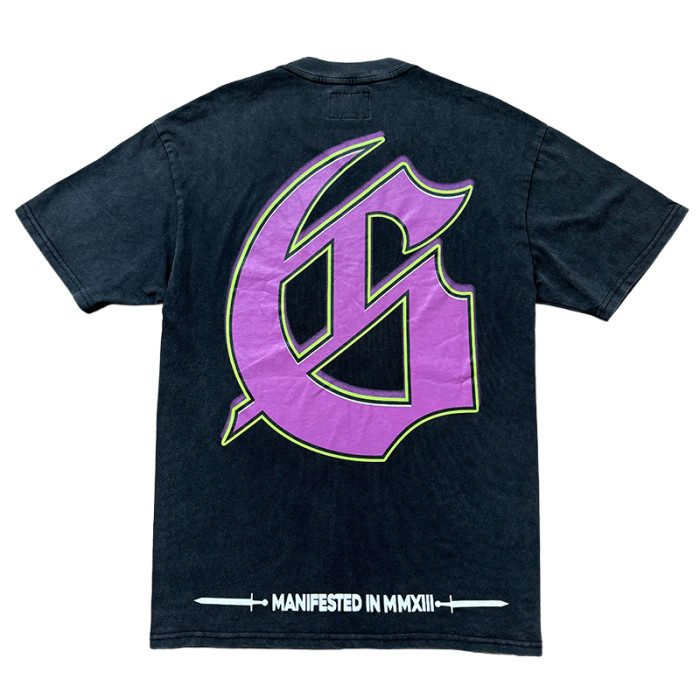 [Buy Two Get One Free]Skull Mirror Print Washed Version Tee 2 colors 28472489