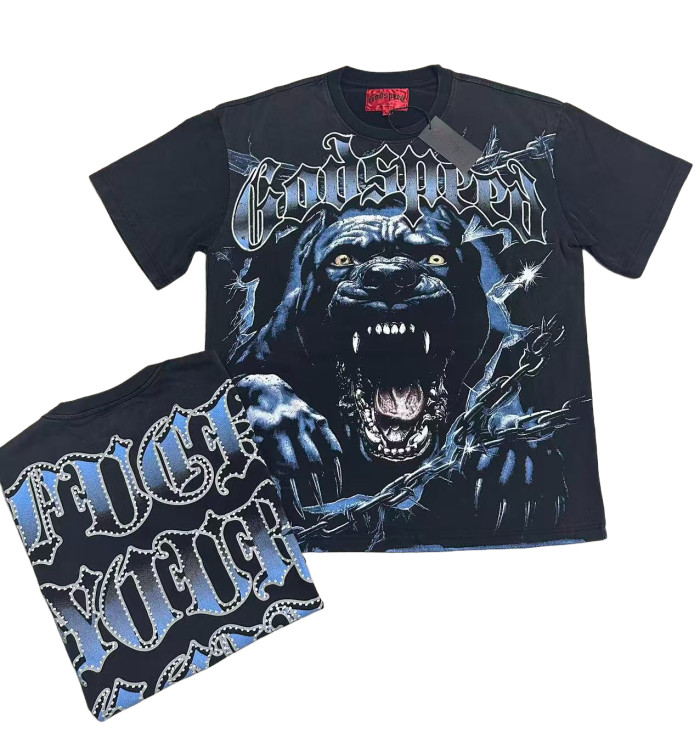 [Buy Two Get One Free]Bully Dog print Washed Version Tee 2 colors 28474641