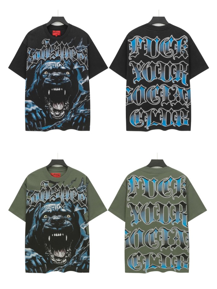[Buy Two Get One Free]Bully Dog print Washed Version Tee 2 colors 28474641