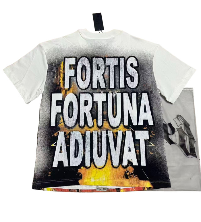 [Buy Two Get One Free]Golden Flame Basketball Team Skull Print Washed Version Tee 2 colors 28474612