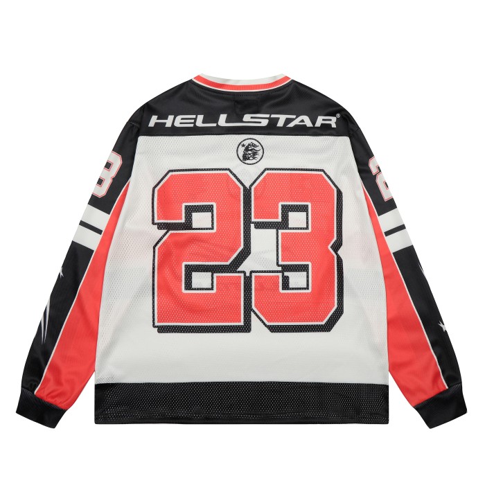 Color-blocking logo printed mesh Long Sleeve T-Shirt 28474851