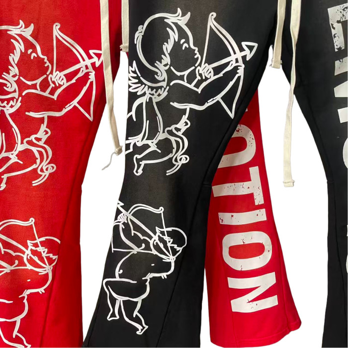Logo Print Washed Version  Cupid  Flared sweatpants 2 colors 28475745