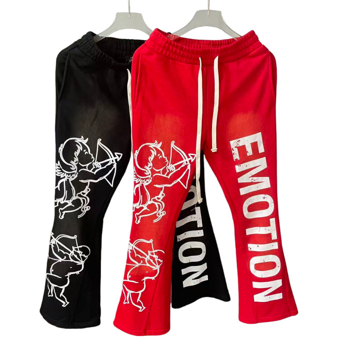 Logo Print Washed Version  Cupid  Flared sweatpants 2 colors 28475745