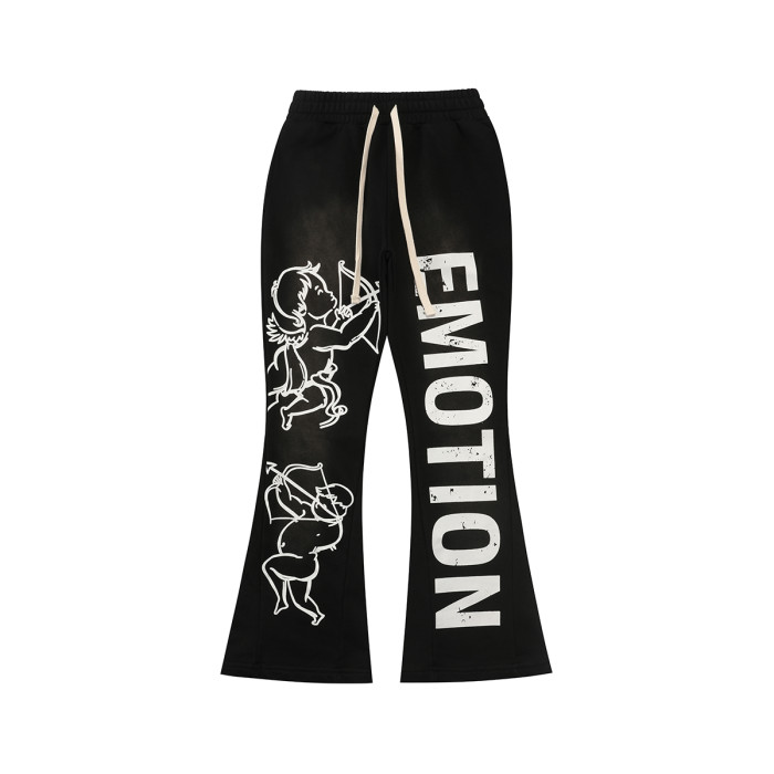 Logo Print Washed Version  Cupid  Flared sweatpants 2 colors 28475745