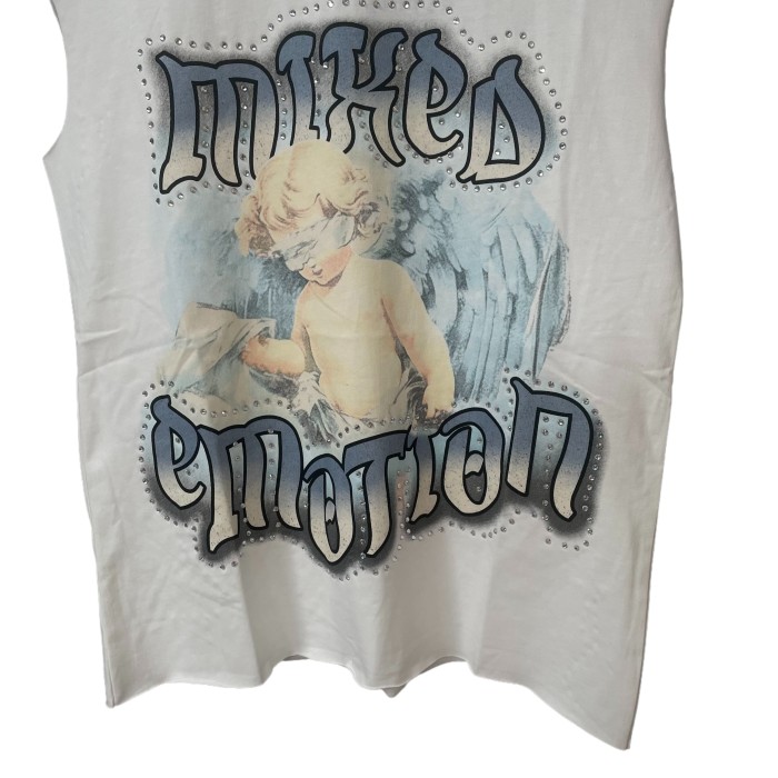 Angel Print Rhinestone Vest 28475726