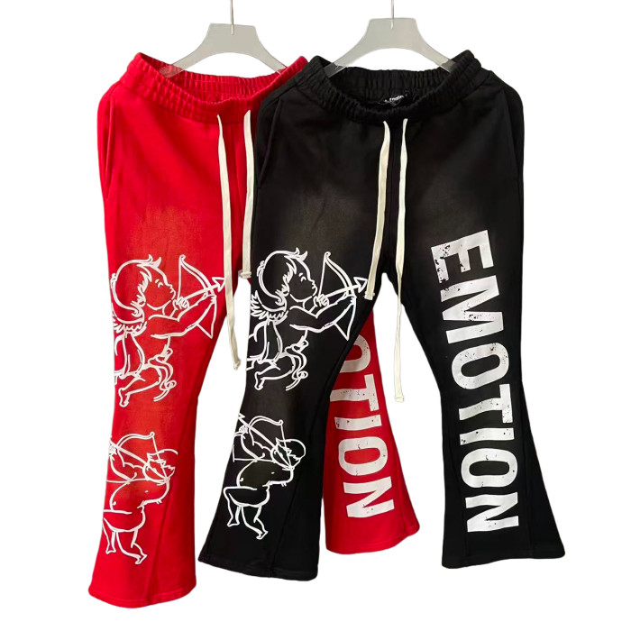 Logo Print Washed Version  Cupid  Flared sweatpants 2 colors 28475745