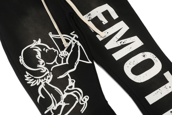 Logo Print Washed Version  Cupid  Flared sweatpants 2 colors 28475745