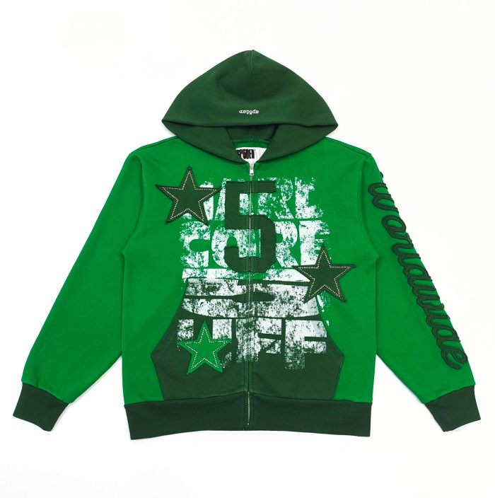 [Big & Tall for weights up to 220 lbs]1:1 quality version Patchwork Embroidery Rhinestone Five-Pointed Star hoodie 28478613
