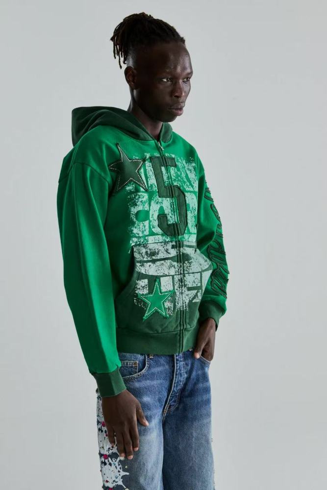 [Big & Tall for weights up to 220 lbs]1:1 quality version Patchwork Embroidery Rhinestone Five-Pointed Star hoodie 28478613