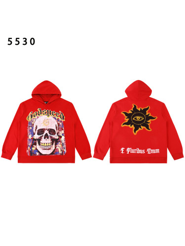 [Buy One Get One Free]Puzzle Skull Print Washed Version Hoodie 2 colors  28478565