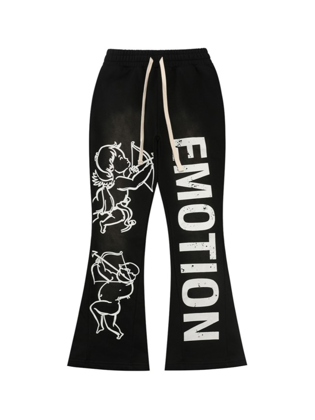 Logo Print Washed Version Cupid Flared sweatpants 2 colors 28475745