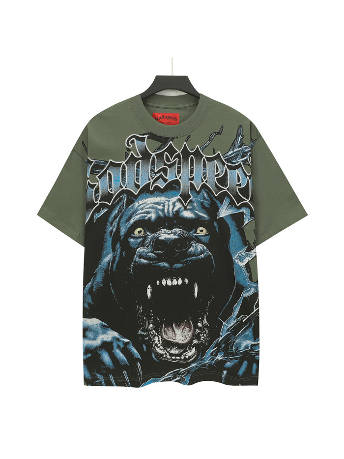 [Buy Two Get One Free]Bully Dog print Washed Version Tee 2 colors 28474641