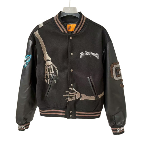Back Skeleton Embroidered Baseball Jacket 2 colors 28485548