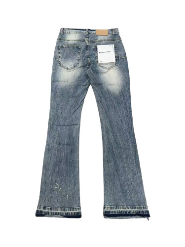   1:1 quality version Irregular Small Holes Flared Jeans 28485583