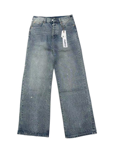 1:1 quality version Full-printed Rhinondiamond wide-leg jeans 28472485