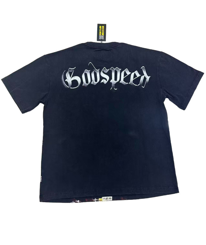 [Buy Two Get One Free]Skeleton Beauty Playing Cards Printed Washed Version Tee 2 colors 28487062