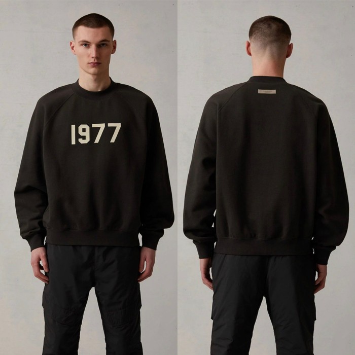 [Big & Tall for weights up to 220 lbs]1:1 quality version 3D Flocked 1977 Digital Crewneck Pullover Sweatshirt 4 colors 28491693