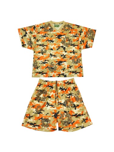 Camouflage Print Mesh T-shirt & Shorts Set 2 colors 28491698