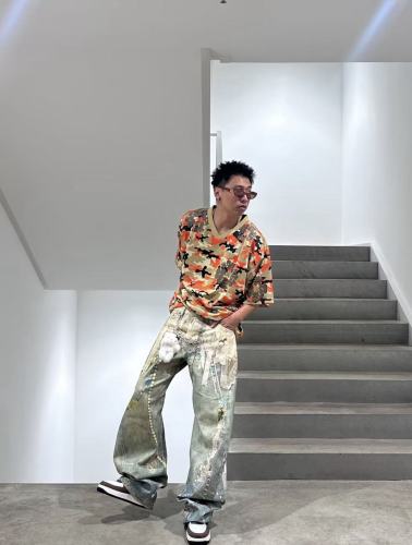 Camouflage Print Mesh T-shirt & Shorts Set 2 colors 28491698