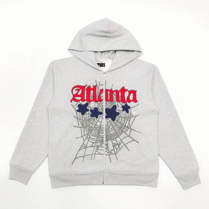 [Big & Tall for weights up to 220 lbs]1:1 quality version Atlanta Printed Zipper Hoodie & Pants Set 28493206