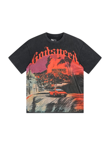 [Buy Two Get One Free]Street View printed Washed Version Tee 2 colors 28470951