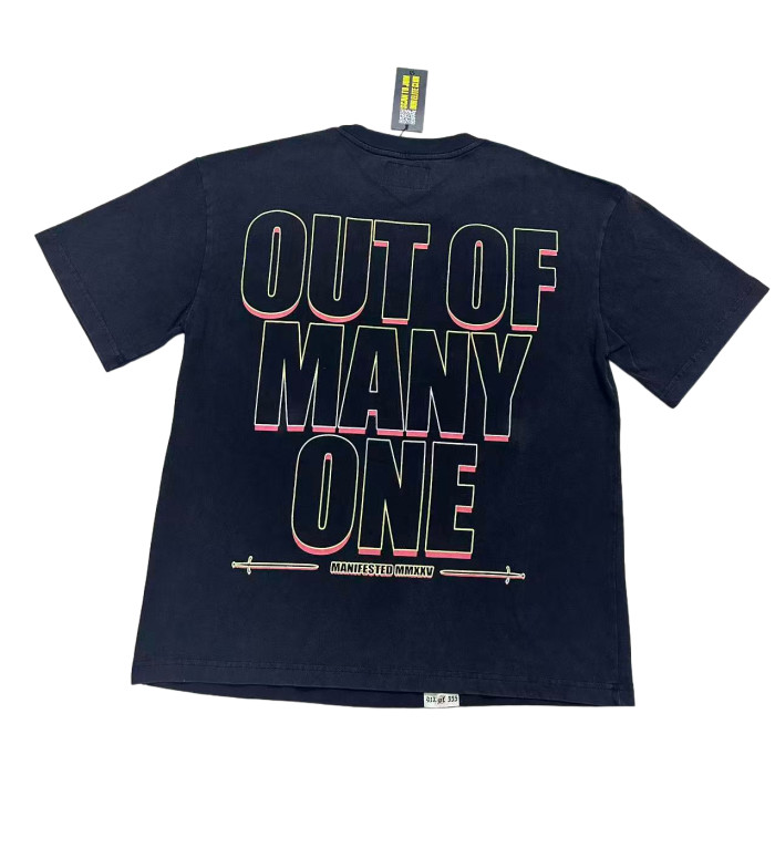 [Buy Two Get One Free]Skull with Rose Wreath Print Washed Version Tee 3 colors 28494382