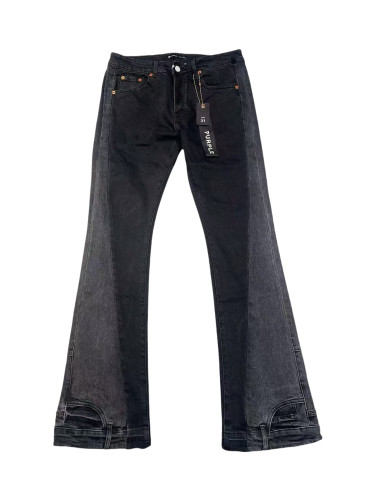 1:1 quality version Two-Tone Reverse-Seam Flared Jeans 28494388